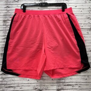 Under Armour Shorts Men's XL Pinck Lined Launch 7" Fitted Heatgear Performance